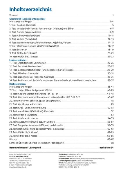 Produktbild: &Uuml;bungsheft mit Tests in Deutsch 2. Klasse