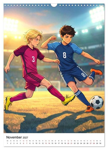 Produktbild: Level Up &ndash; Fu&szlig;ballhelden (Wandkalender 2027 DIN A3 hoch), CALVENDO Monatskalender