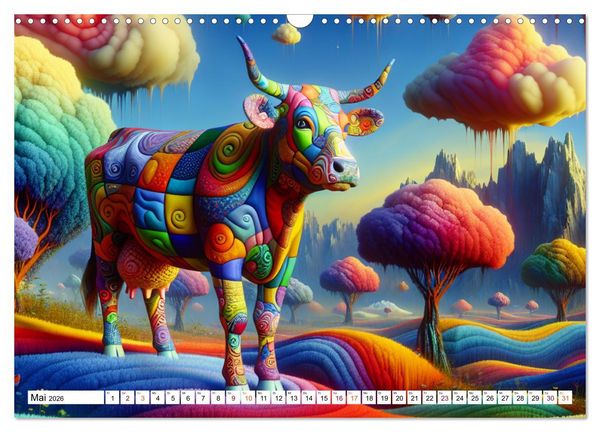 Produktbild: Muh-numentale Meisterwerke (Wandkalender 2026 DIN A3 quer), CALVENDO Monatskalender