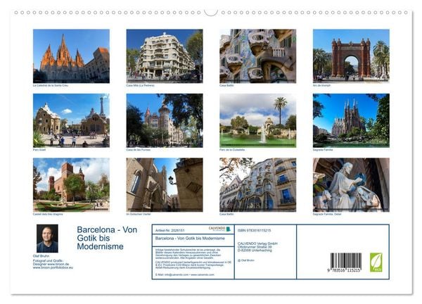 Produktbild: Barcelona - Von Gotik bis Modernisme (hochwertiger Premium Wandkalender 2026 DIN A2 quer), Kunstdruck in Hochglanz