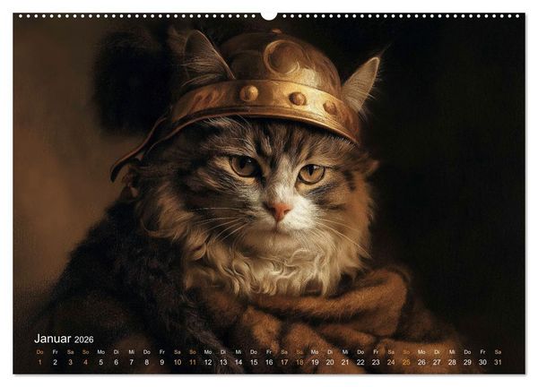 Produktbild: Katzenkunstwerke (hochwertiger Premium Wandkalender 2026 DIN A2 quer), Kunstdruck in Hochglanz