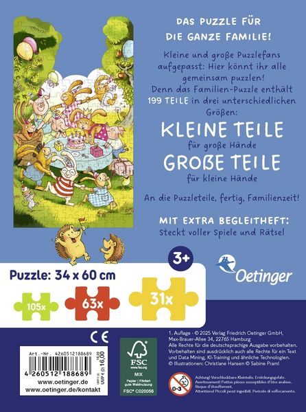 Produktbild: Sieben kleine Hasen. Unser Familien-Puzzle 199 Teile