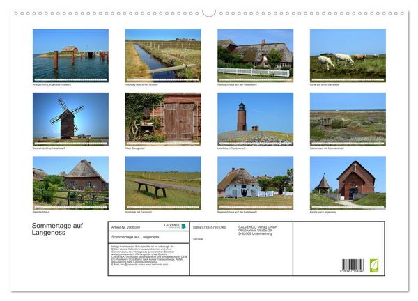 Produktbild: Sommertage auf Langeness (Wandkalender 2026 DIN A2 quer), CALVENDO Monatskalender