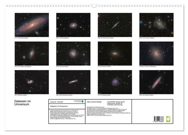Produktbild: Galaxien im Universum (Wandkalender 2026 DIN A2 quer), CALVENDO Monatskalender