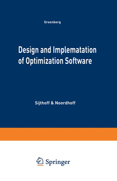 Produktbild: Design and Implementation of Optimization Software