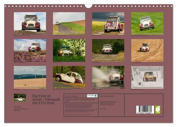 Produktbild: Die Ente ist sicher - Fahrspa&szlig; mit 2 CV Dolly (Wandkalender 2026 DIN A3 quer), CALVENDO Monatskalender