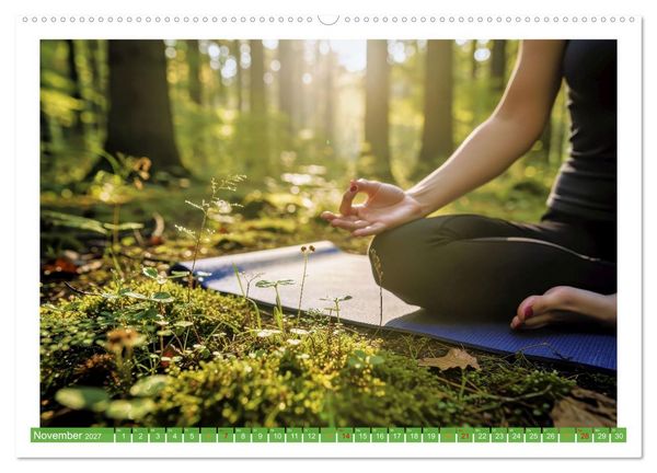 Produktbild: Yoga im Wald (hochwertiger Premium Wandkalender 2027 DIN A2 quer), Kunstdruck in Hochglanz