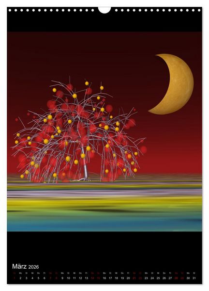 Produktbild: Fantasieb&auml;ume im Mondschein (Wandkalender 2026 DIN A3 hoch), CALVENDO Monatskalender