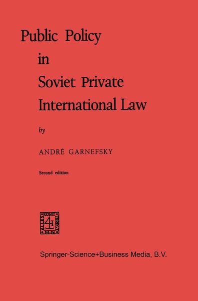 Produktbild: Public Policy in Soviet Private International Law