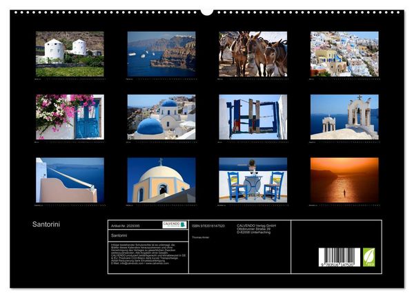 Produktbild: Santorini (hochwertiger Premium Wandkalender 2026 DIN A2 quer), Kunstdruck in Hochglanz
