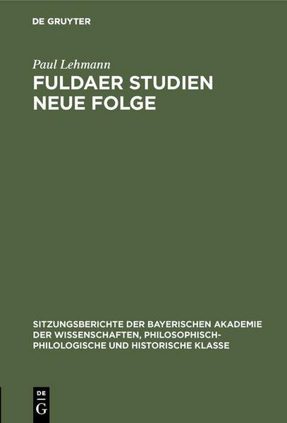 Produktbild: Fuldaer Studien Neue Folge