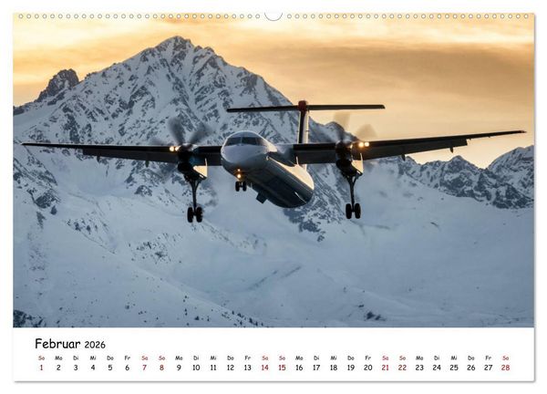 Produktbild: Flugzeuge in beeindruckender Kulisse (hochwertiger Premium Wandkalender 2026 DIN A2 quer), Kunstdruck in Hochglanz