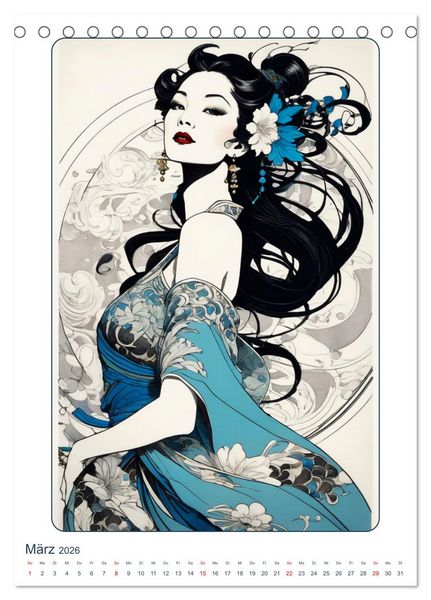 Produktbild: Frauen in Bildern im Art Nouveau-Stil (Tischkalender 2026 DIN A5 hoch), CALVENDO Monatskalender