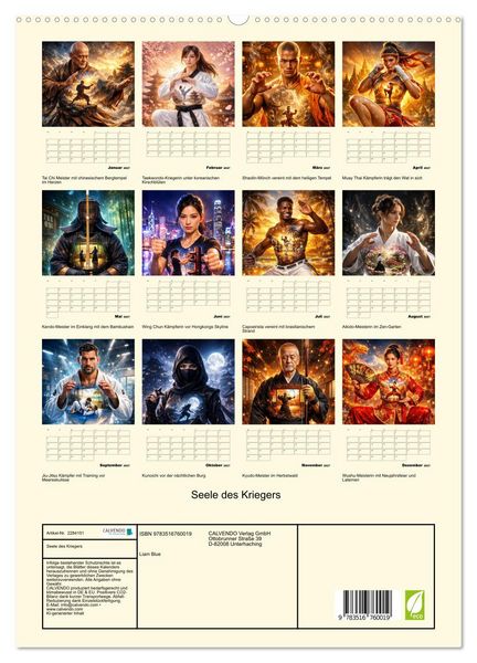 Produktbild: Seele des Kriegers (hochwertiger Premium Wandkalender 2027 DIN A2 hoch), Kunstdruck in Hochglanz