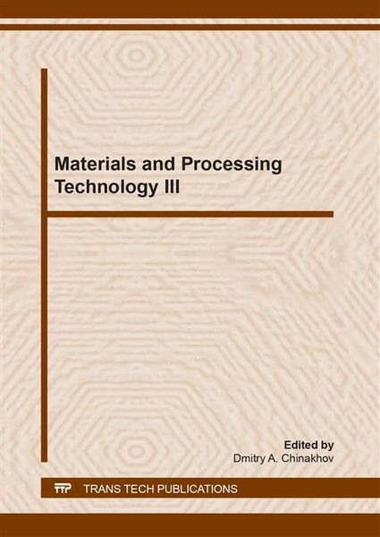 Produktbild: Materials and Processing Technology III