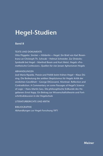 Produktbild: Hegel-Studien Band 8