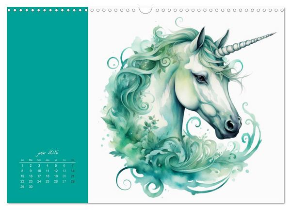 Produktbild: Les licornes (Calendrier mural 2026 DIN A3 vertical), CALVENDO calendrier mensuel