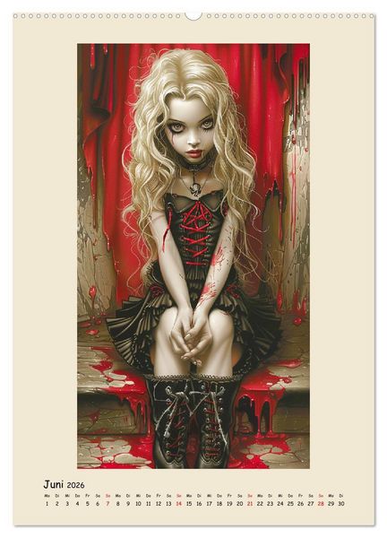 Produktbild: Gothic-Girls. Bizzare Comic-Art (hochwertiger Premium Wandkalender 2026 DIN A2 hoch), Kunstdruck in Hochglanz