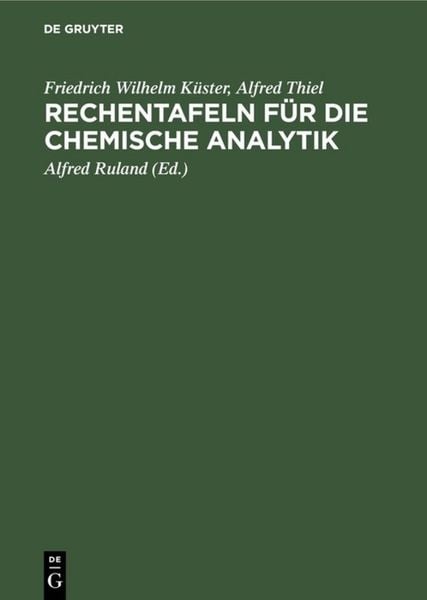 Produktbild: Rechentafeln f&uuml;r die chemische Analytik
