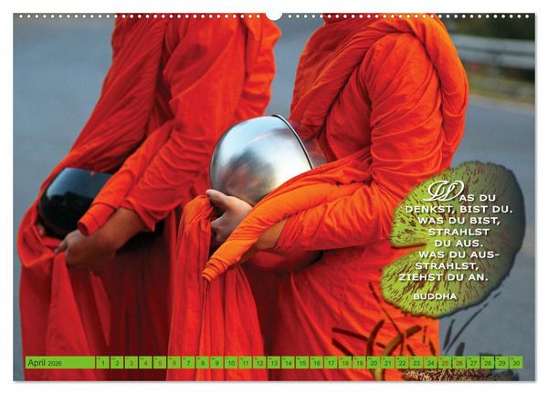 Produktbild: Buddhas Worte - Der Weg zur Achtsamkeit (Wandkalender 2026 DIN A2 quer), CALVENDO Monatskalender
