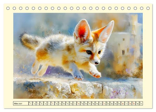 Produktbild: Fenneks. Kleine W&uuml;stenf&uuml;chse im Saharasand (Tischkalender 2027 DIN A5 quer), CALVENDO Monatskalender
