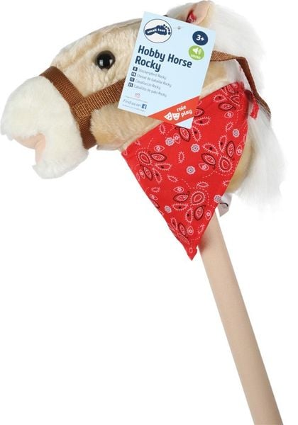 Produktbild: Small foot 4151 - Klassisches Steckenpferd Rocky, Geräusch-Funktion, Holz/Plüsch, hellbraun, Länge: 80cm