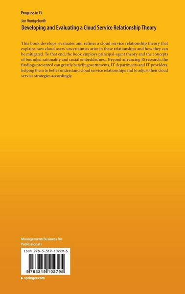 Produktbild: Developing and Evaluating a Cloud Service Relationship Theory