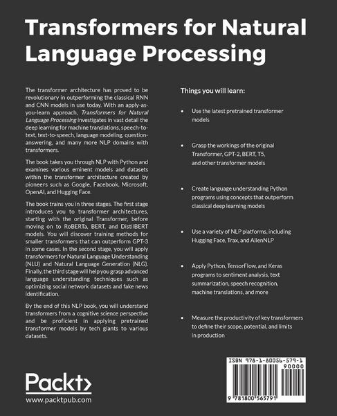 Produktbild: Transformers for Natural Language Processing