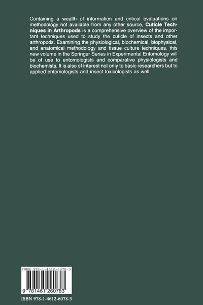 Produktbild: Cuticle Techniques in Arthropods