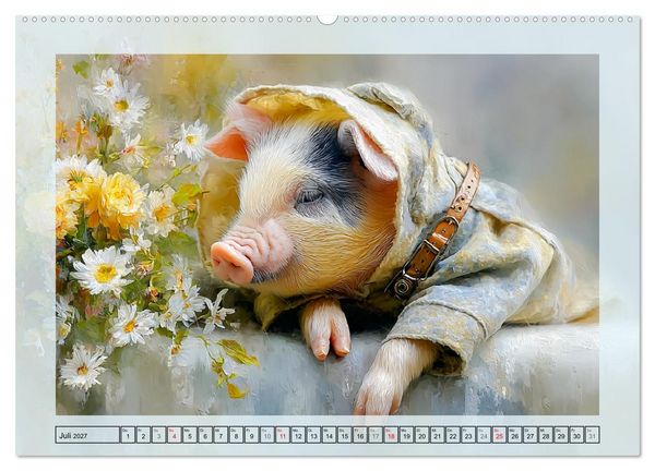 Produktbild: Mini-Schweinchen. Herzensbrecher im Garten (Wandkalender 2027 DIN A2 quer), CALVENDO Monatskalender