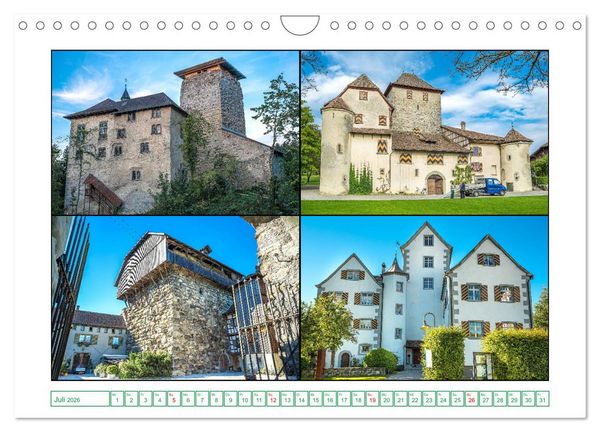 Produktbild: Schl&ouml;sser und Burgen in der n&ouml;rdlichen Schweiz (Wandkalender 2026 DIN A4 quer), CALVENDO Monatskalender