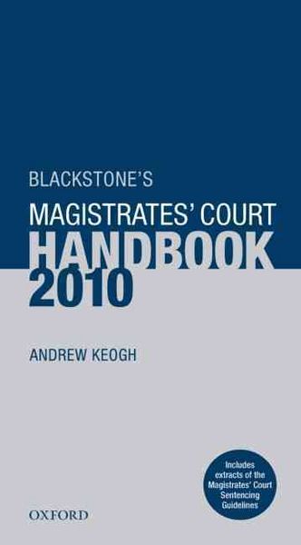 Produktbild: Blackstone's Magistrates' Court Handbook 2010