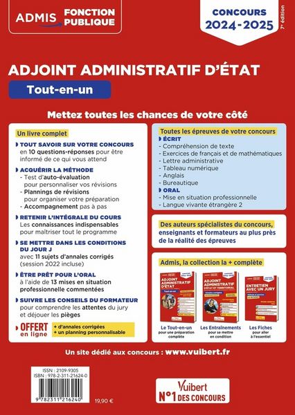 Produktbild: Concours adjoint administratif etat