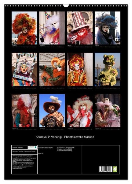 Produktbild: Karneval in Venedig - Phantasievolle Masken (Wandkalender 2026 DIN A2 hoch), CALVENDO Monatskalender