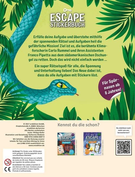 Produktbild: Escape-Stickerbuch &ndash; Verschollen im Dschungel