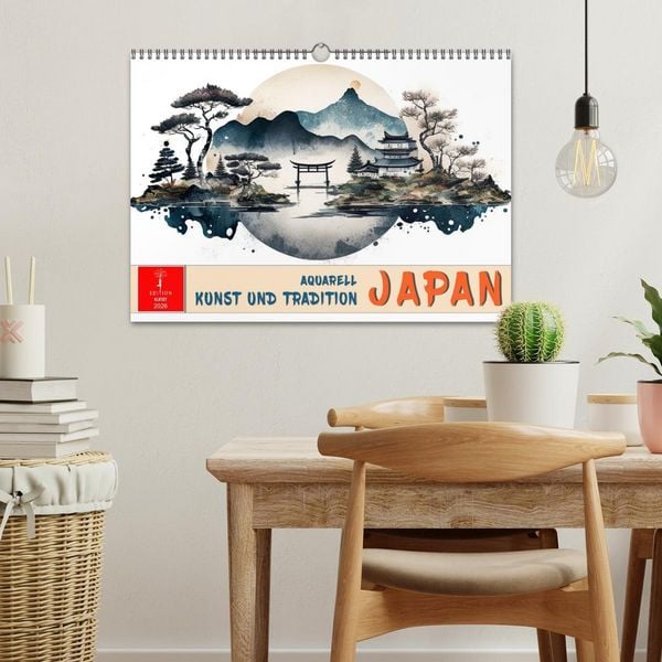 Produktbild: Japan - Aquarell Kunst und Tradition (Wandkalender 2026 DIN A3 quer), CALVENDO Monatskalender
