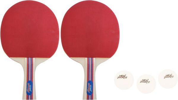 New Sport Tisch Tennis Set, 2 Schläger, 3 Bälle in Tasche