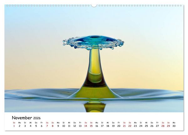 Produktbild: Wassertropfen - Kunstwerke der Natur (hochwertiger Premium Wandkalender 2026 DIN A2 quer), Kunstdruck in Hochglanz