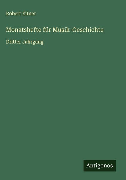 Produktbild: Monatshefte f&uuml;r Musik-Geschichte