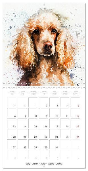 Produktbild: Dog Breeds in Watercolor (Wall Calendar 2026 12 &times; 12 Inch) CALVENDO 12 Month Wall Calendar