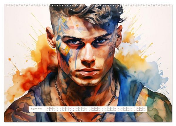 Produktbild: Tattoo trifft Kunst (Wandkalender 2026 DIN A2 quer), CALVENDO Monatskalender