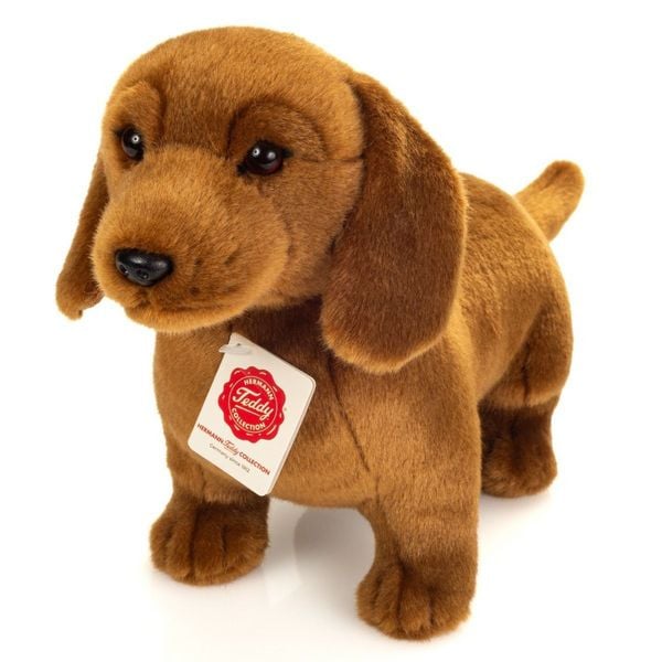Teddy Hermann 91903 - Dackel stehend, braun, Plüsch, 32 cm