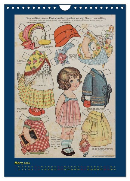 Produktbild: Dukke Lise Kalender - Anziehpuppen aus Papier (Wandkalender 2026 DIN A4 hoch), CALVENDO Monatskalender