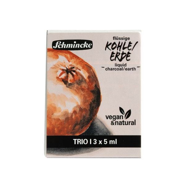 Produktbild: Schmincke Zeichenset Trio fl&uuml;ssige Erde/Kohle 3 x 5 ml