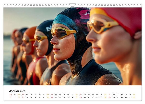 Produktbild: Triathlon Power (Wandkalender 2026 DIN A3 quer), CALVENDO Monatskalender