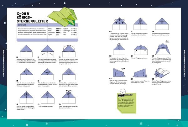 Produktbild: Weltraum-Papierflieger: Mit Faltanleitungen, pfeilschneller Startrampe, supercoolem Sonnensystem-Modell und 55 Motiv-Papieren zum Sofort-Loslegen