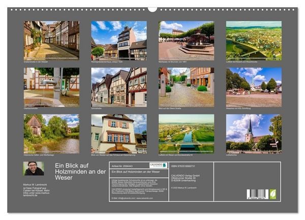 Produktbild: Ein Blick auf Holzminden an der Weser (Wandkalender 2026 DIN A2 quer), CALVENDO Monatskalender
