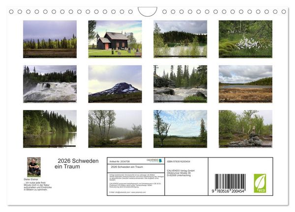 Produktbild: 2026 Schweden ein Traum (Wandkalender 2026 DIN A4 quer), CALVENDO Monatskalender