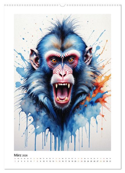 Produktbild: Fantastische Tierwelt: Farbenspiel und Eleganz (hochwertiger Premium Wandkalender 2026 DIN A2 hoch), Kunstdruck in Hochglanz