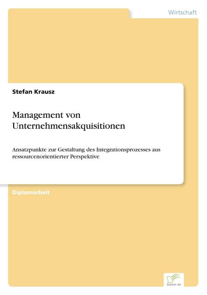 Produktbild: Management von Unternehmensakquisitionen